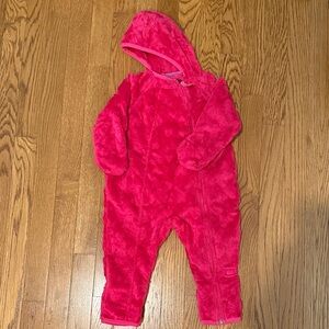 REI Cozy Pink Hooded Winter Onesie